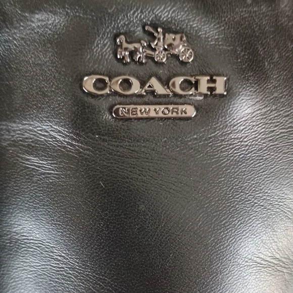 Coach Black Leather Slip On Shoes - Picture 2 of 12